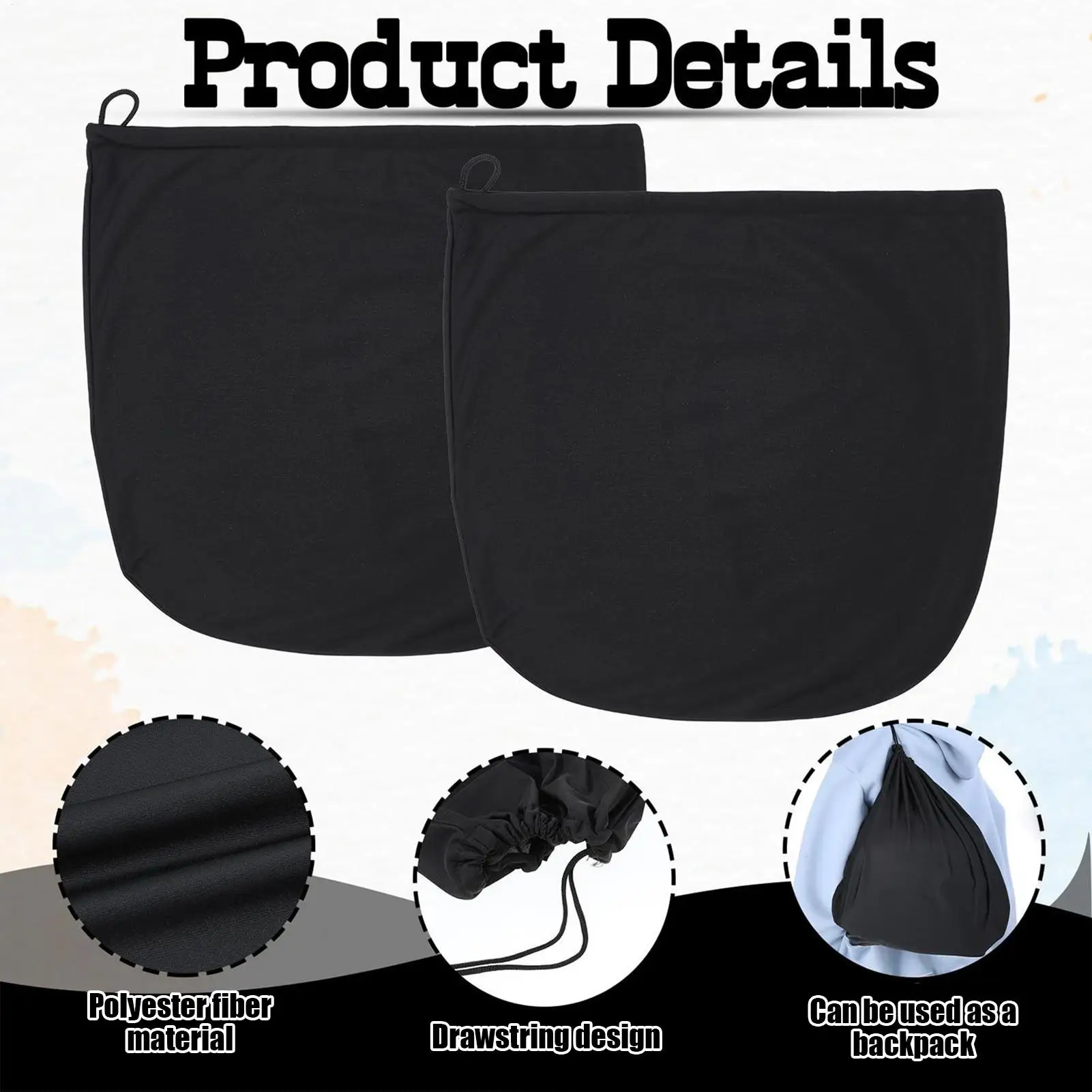 Moto Helmet Bags Motorcycle Helmet Storage Drawstring Bag 2 Pieces Large Capacity Headgear Protection Organizer For Sports Ski
