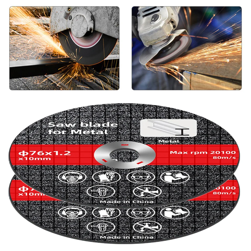 Harz-Schleifscheibe, Sägeblatt-Winkelschleifer, 2 Stück 76 mm 3-Zoll-Trennscheibe, lange Lebensdauer für die Metallverarbeitung