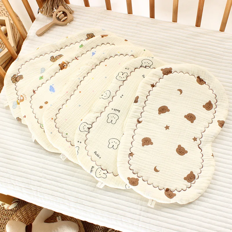 Mesh Cloud Pillow Newborn Baby U-shaped with Cotton Pillow Baby Pillowcase Anti Spitting Pad Flat Pillow Thicker Than 10 Layers