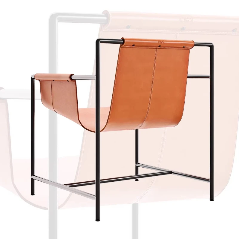 

Leather art single chair simple classic wrought iron single chair
