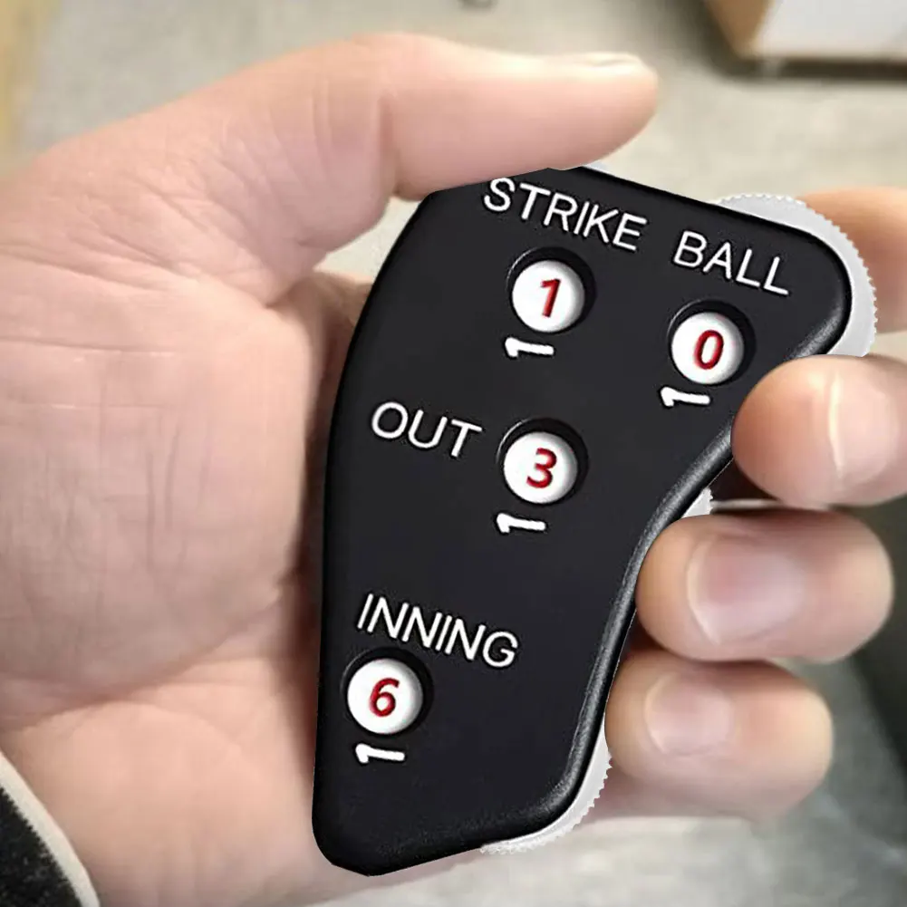 4 Wheel Baseball Counter Non-Slip Baseball Umpire Clicker Baseball Scorer for Scorekeeper Recording Outs & Innings Balls