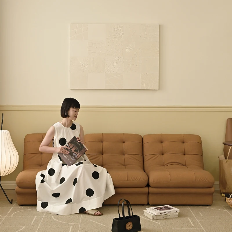 Divano nordico per sala audio e video, divano semplice con bruco pigro