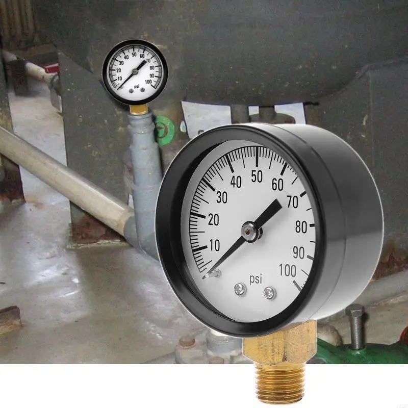G92C Water Oil Vacuum Dry Pressure Gauge Side Mount 1/4'' Inch Pipe Thread Manometer