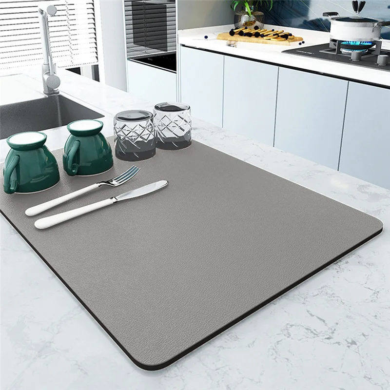 

ABYS-Коврик для сушки посуды для кухонной стойки и кофемашин 16X20 дюймов Быстросохнущий коврик для посуды