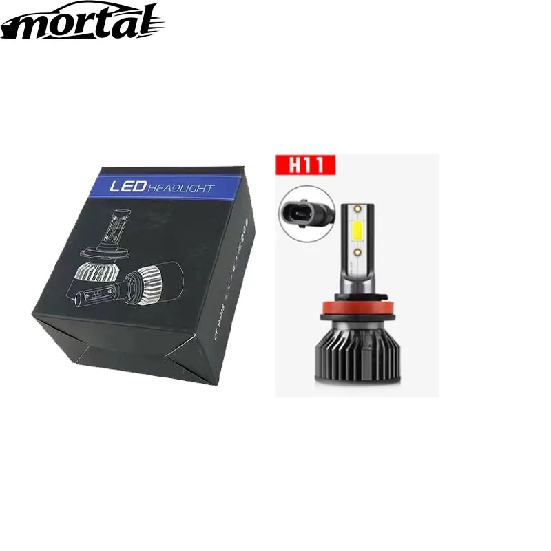 

Материал авиационного алюминиевого сплава, основание из чистой меди F2COB, светодиодные автомобильные фары, бусины рядом со встроенными 30 Вт, 6000 люмен, модель H8\H11