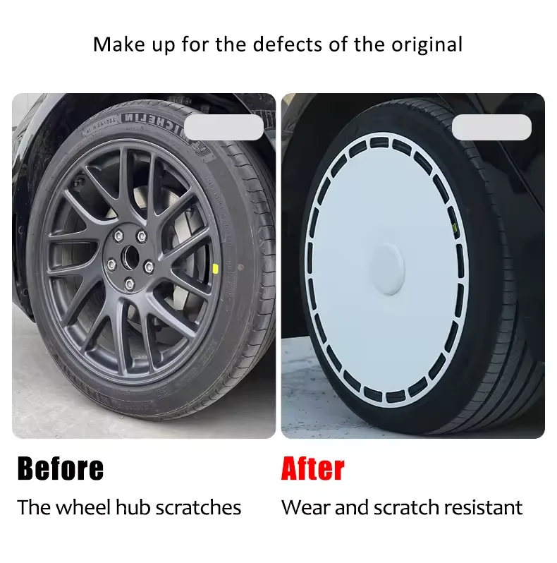 18 19 20 Inch Protection wheel cover For Tesla Model 3/Y/X/S Buckle Hubcap White Wheel Protector Retro Full Rim Cover