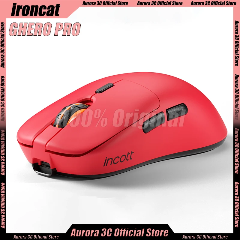 Ironcat Ghero Pro Gaming Mouse 2.4g Wireless Esports Mouses 3mode Supports 8k Low Latency Paw3395 Lightweight Office Gamer Mouse