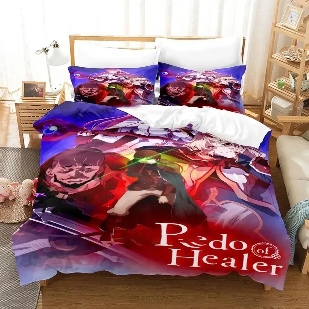 Anime Redo of Healer  Bedding Set Boys Girls Twin Queen Size Duvet Cover Pillowcase Bed Kids Adult Fashion Home Textileextile