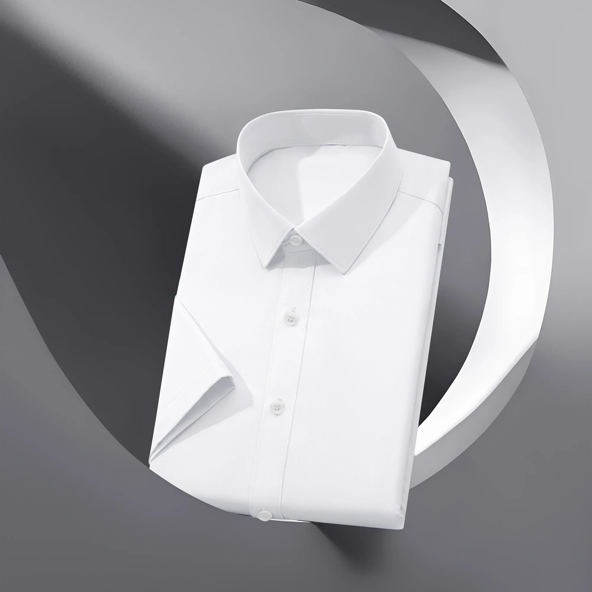 New Men's Business Casual Solid Color Short Sleeved Shirt for Summer Fashion No Ironing Comfortable and Versatile Top