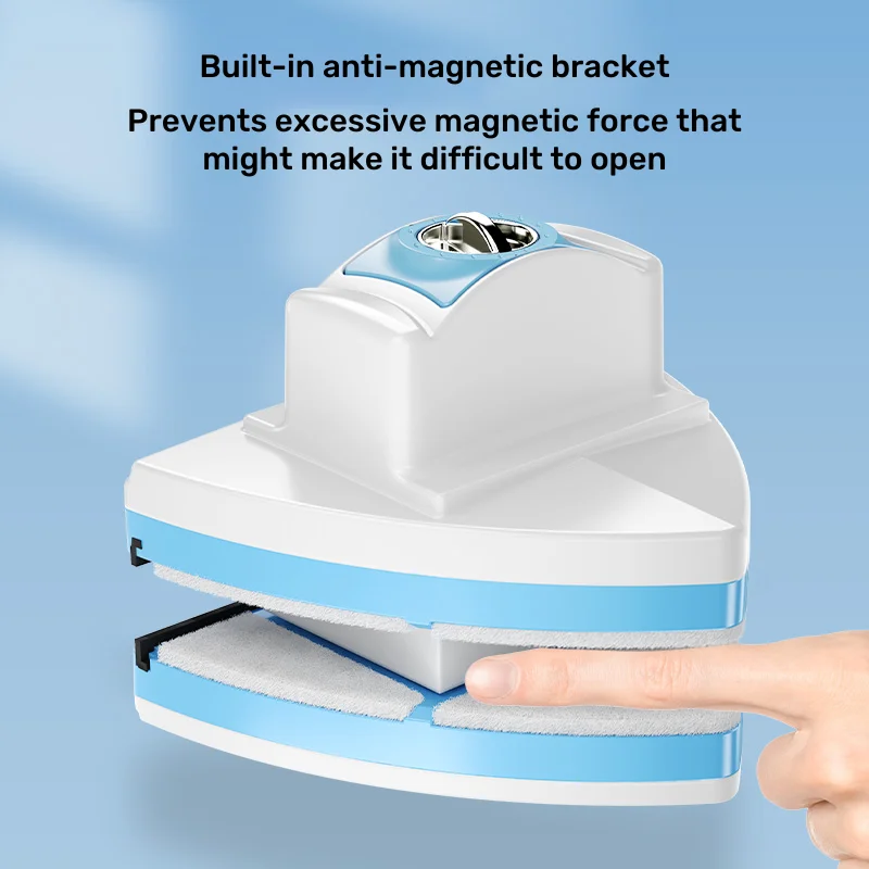 Window Cleaner Brush New Magnetic Double-Side Automatic Water Discharge Wiper Glass Window Brush Cleaning Household Tools Blue