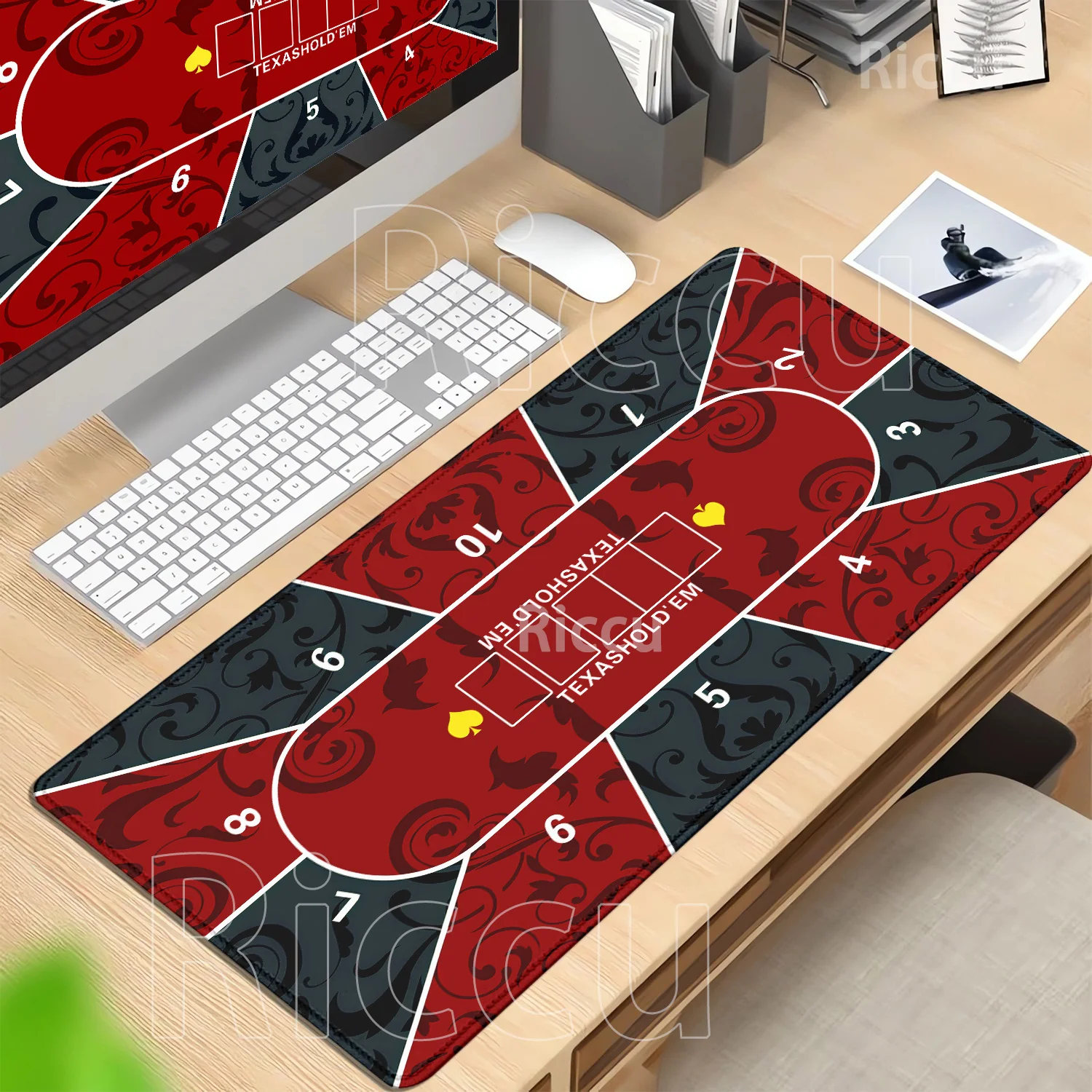 Texas Poker Playmat Rubber Tablecloth Game Layout Mouse Pad Tabletop Holdem Home Entertainment Game Rooms XXL HD print desk mat