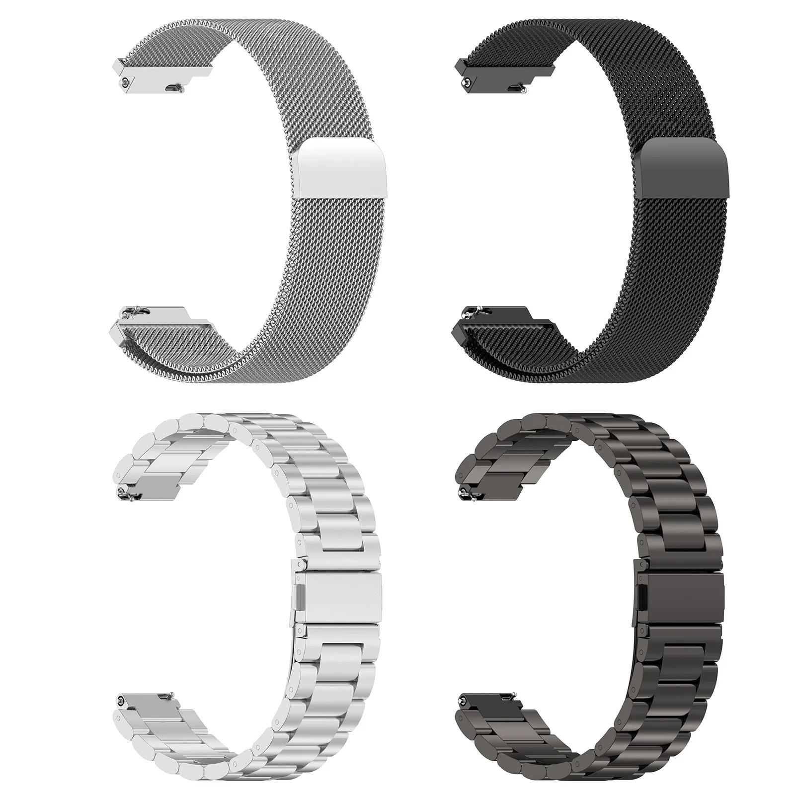 for CIRQA Metal Watch Band 20mm Three-Bead Stainless Steel Magnetic Milanese Mesh Replacement Strap