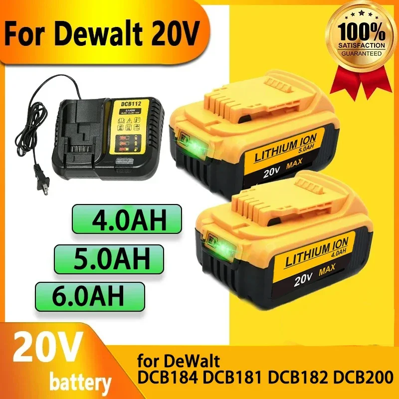 4-6AH For Dewalt Battery DCB200 MAX For Flexvolt For Dewalt DCB606 DCB205 DCB206 DCB209 DCB182 Power Tool Battery 20V