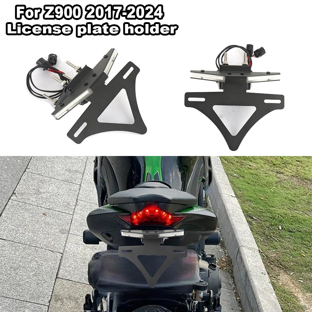 

For Kawasaki Z900 Z 900 z900 2017-2024 Motorcycle Rear Short Tail Stock License Plate Holder Tailstock Bracket Kit with Light