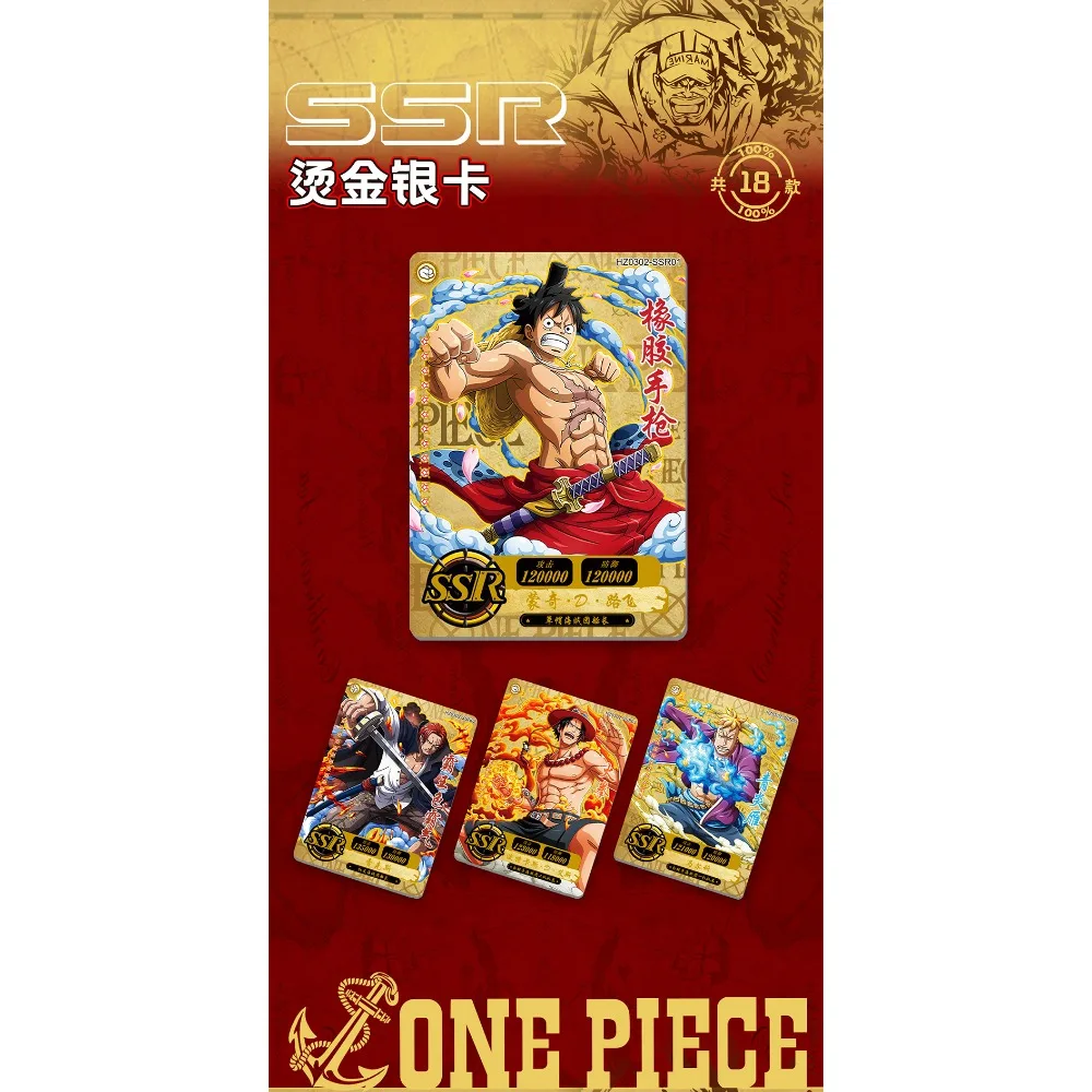 ONE PIECE Collezione di carte per bambini Marshall·D·Teach Buggy Rufy Usopp Youth Adventure Anime Limited Gioco di carte Regali da tavolo