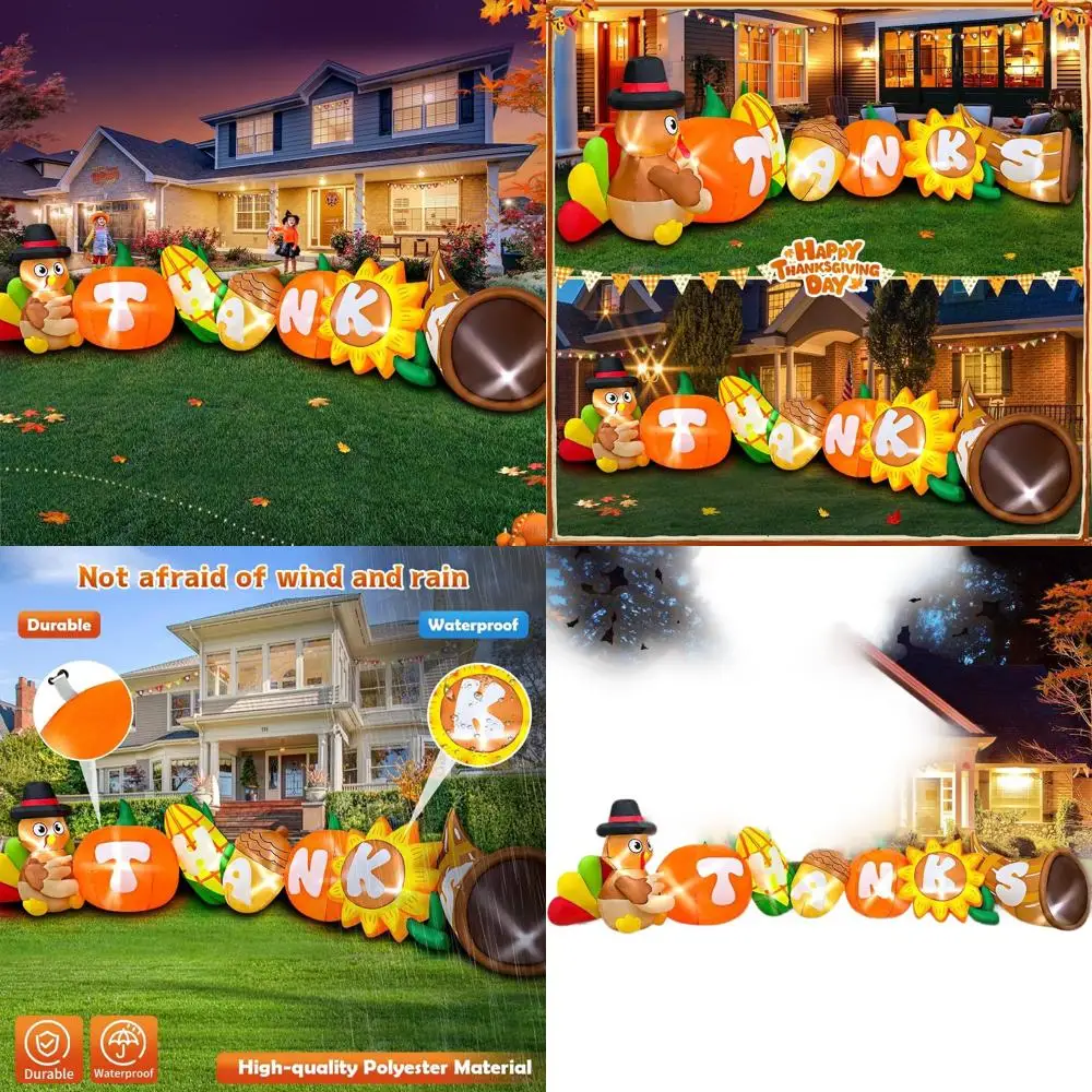 

Светящаяся надувная фигура индейки, кукурузы и овощей для праздничного осеннего декора на улице или в помещении