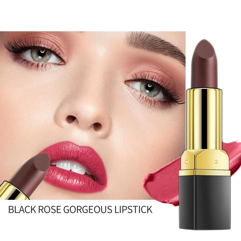 

Black Rose Moisturizing Lipstick Makeup Dark Red Lip Stick Cream Pencil Make Up Cosmetics Nourishing Tinted Lipbalm Waterproof