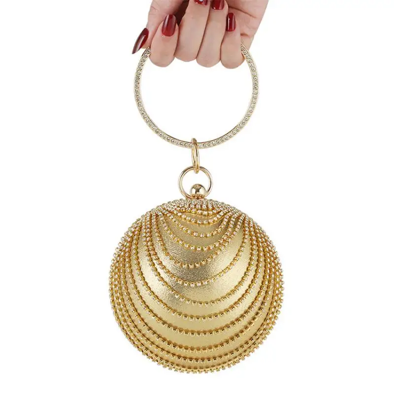 Luxury Women Clutch Bag Evening Bag With Rhinestone Round Ball Bag Exquisite For Women Ladies Wedding Party Small Wallet Handbag