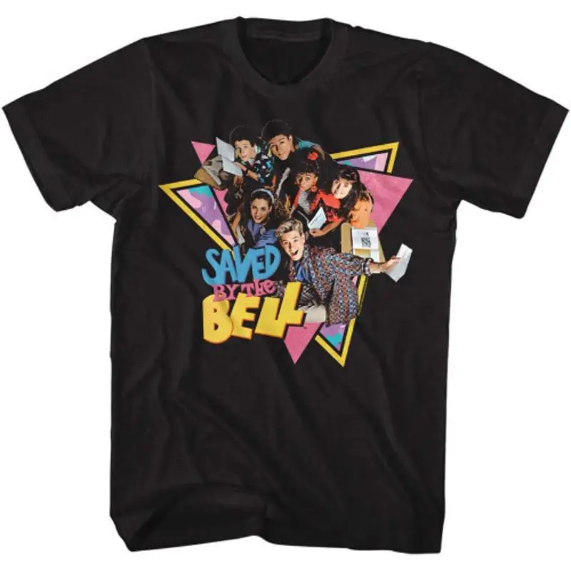 Saved By The Bell Group Triangles Black T Shirt