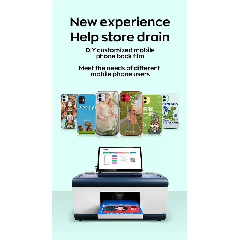 Mini WIFI A5 UV Printer Digital Inkjet Small Desktop Printing Machine Flatbed Printer with XP600 UV Printer for Phone Case
