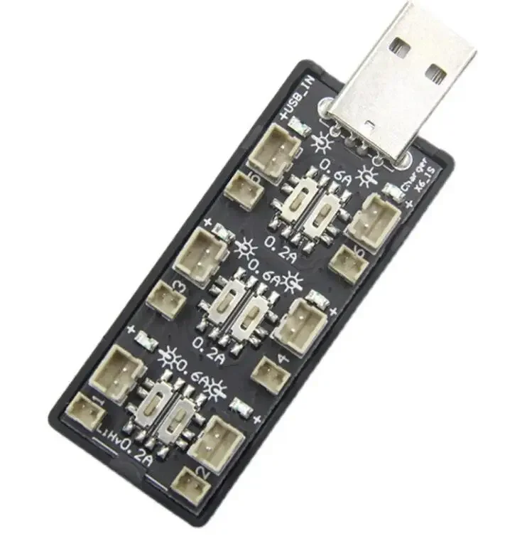 1S LiPo Battery USB 3.8V/4.35V Charger 6Ch LiHV for EMAX Tinyhawk Inductrix Tiny Whoop Inductrix FPV JST 1.25 JST-PH 2.0 mCX