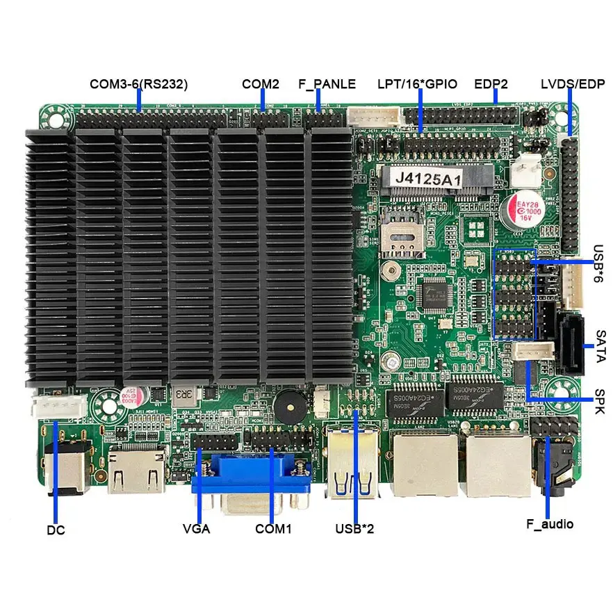 

3.5inch motherboard j4125 2lan 2com rs232 rs485 support LVDS motherboard