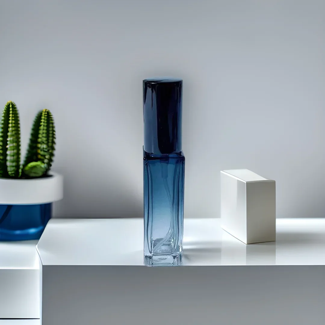 5/10 مللي 10/20/30 قطعة التدريجي الأزرق مربع رذاذ زجاجة العطور الفرعية المحمولة مستحضرات التجميل عينة زجاجات الزجاج فارغة بالجملة