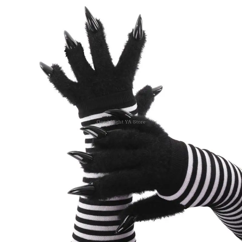 猫爪手袋着ぐるみ動物オオカミ足ミトンハロウィンコスプレ衣装アクセサリー-therians-ギアギフト女性男性