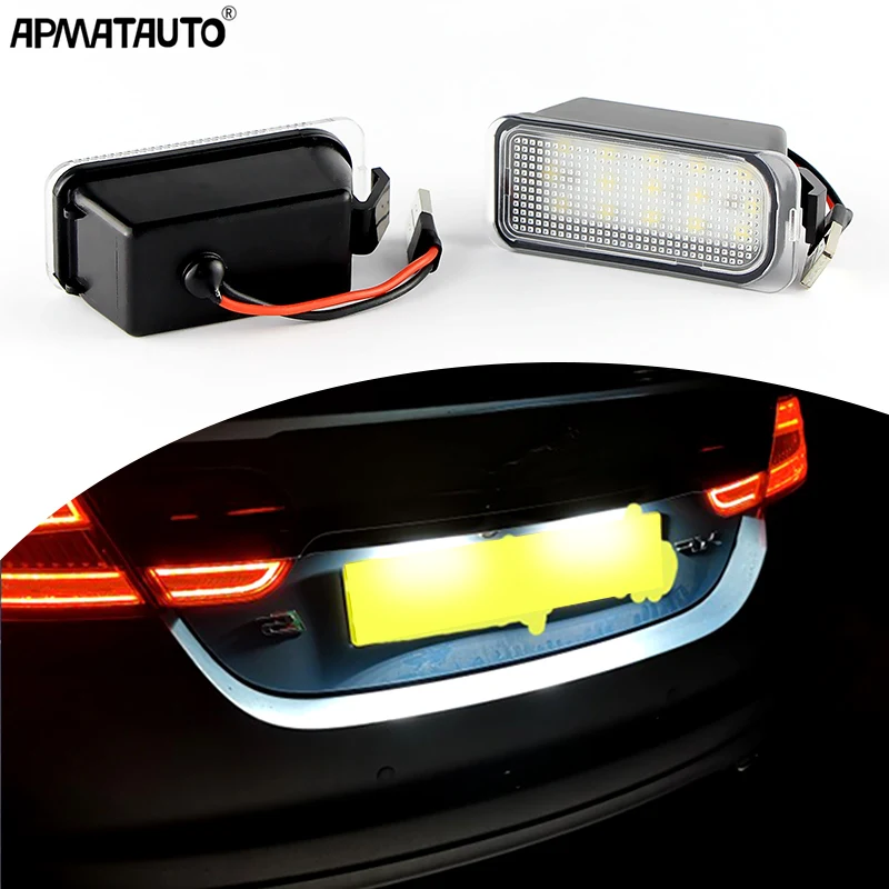 2PCS White LED License Number Plate Light For Ford Tourneo Transit Connect Courier Custom Jaguar XJ XF 2008-2015 Car Accessories