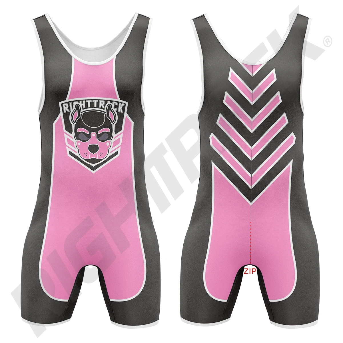 Nieuwe Heren Rits Singlet Body Suit Righttrack Cb13 Eendelige Mouwloze Sexyman Leuke Kleding