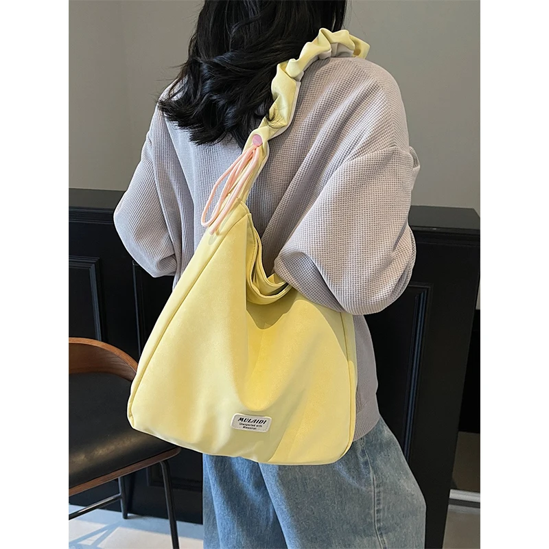 

Large capacity tote bag for women new style fashion niche simple multifunctional leisure crossbody bag solid color shoulder bag