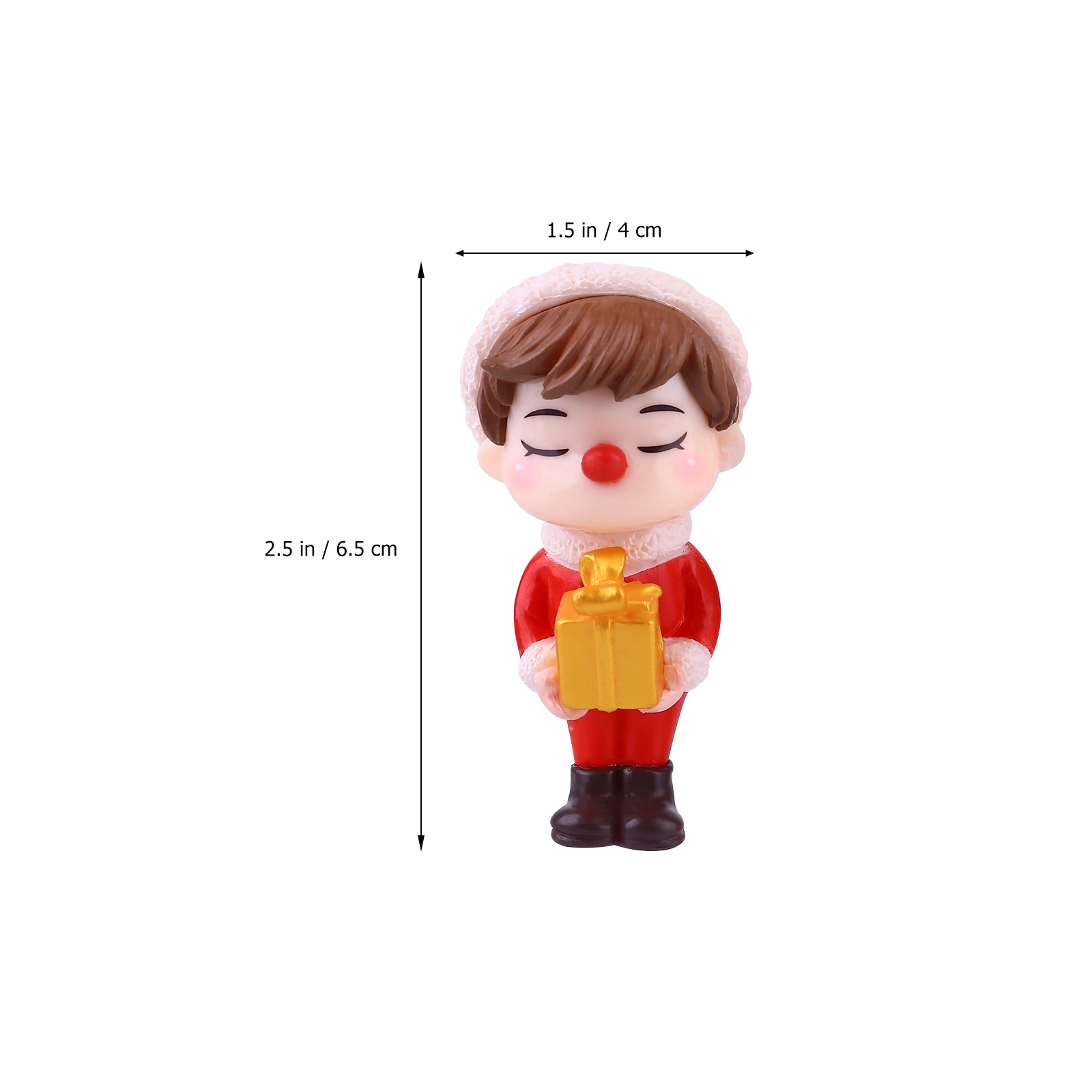 

4Pcs Christmas Micro Landscape Couple Decor Resin Mini Statues for Desktop Home Office Bonsai Fairy World Xmas Decoration