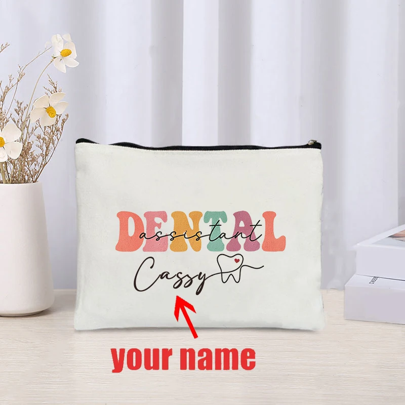 Custom Dental Assistant Makeup Bag Custom Your Name Cosmetic Case Dental Assistant Gift Dental Assistant Graduation Gifts Purse