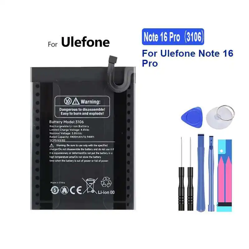 

For Ulefone Note 16 Pro 3106 4400Mah Environmentally Friendly Mobile Phone Battery Long-Lasting
