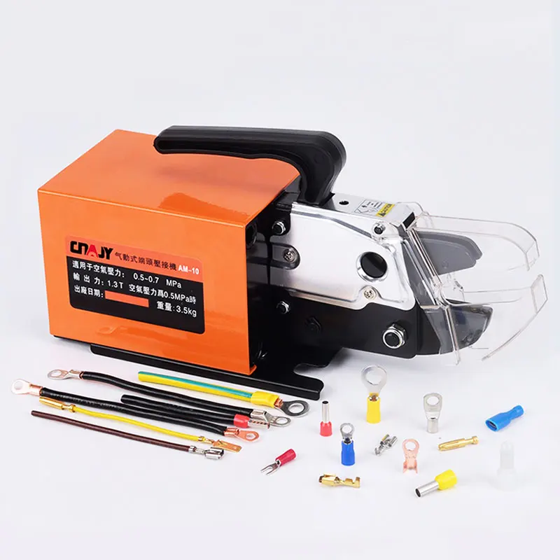 

AM-10 Pneumatic Crimping Tool Air Powered Wire Terminal Crimper Plier Machine Up to 16mm² with 4 Optional Die Sets