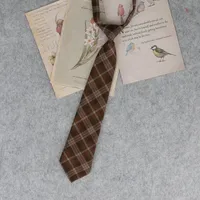 Lazy JK Ties Women Plaid Neck Tie Girls Japanese Style for White Shirts Uniform Cute Necktie Plaid School Boys Ties Accessories 2