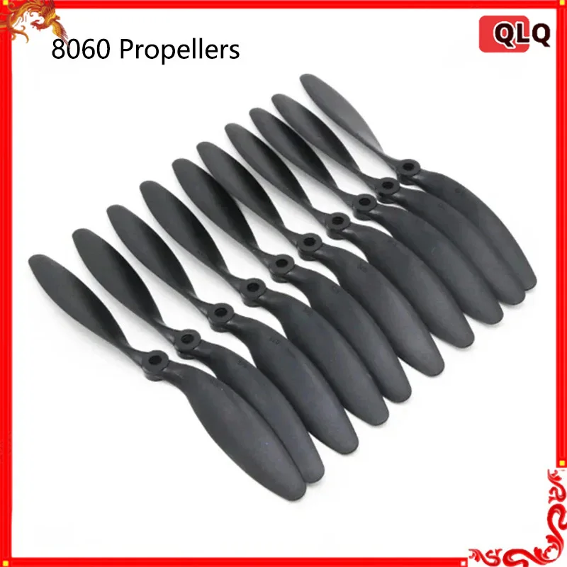 10pcs/lot 8060 Propellers Glass fiber & nylon Props for RC Airplane Quadcopter Perfect 8x6 RC Airplane Propellers Blades