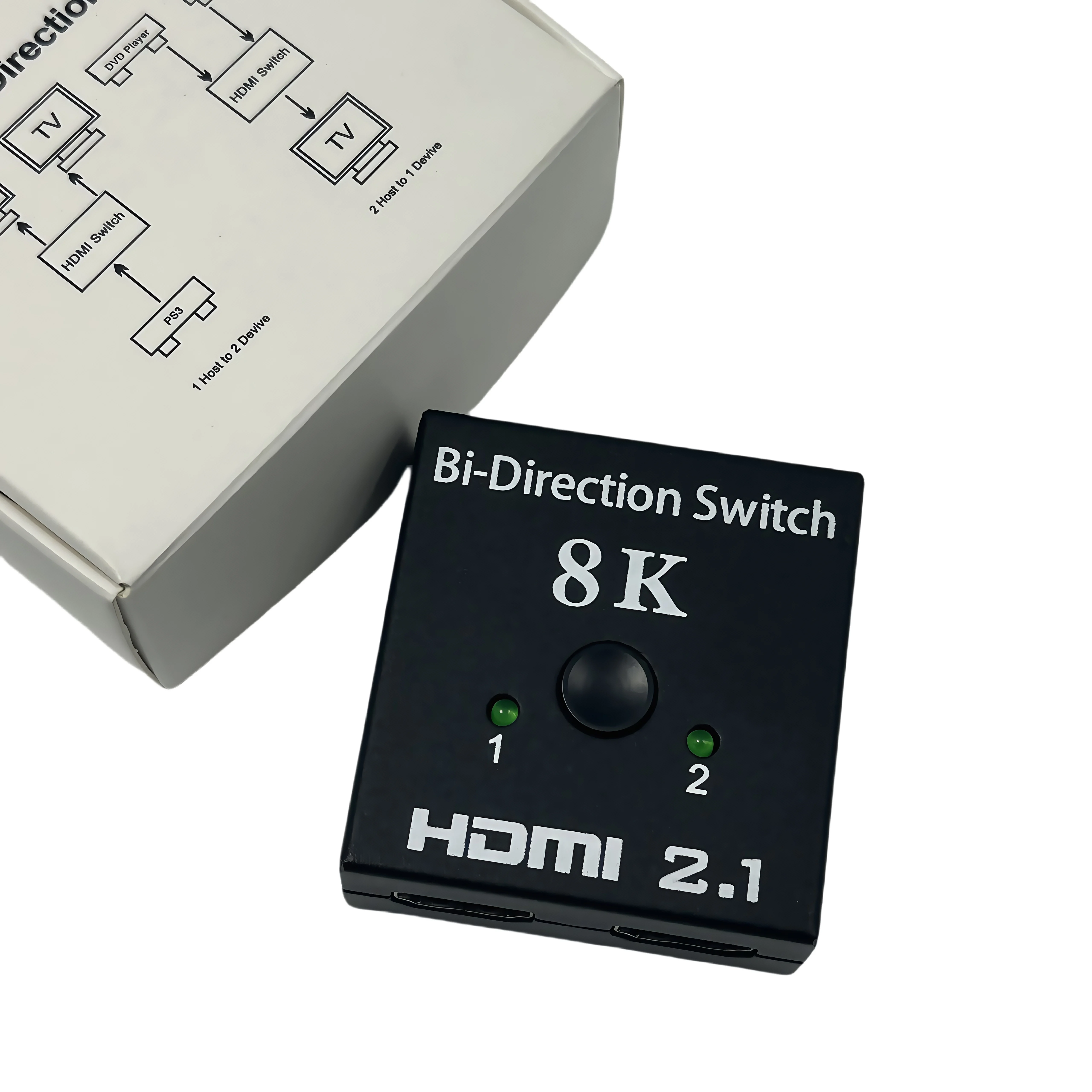 10PCS 2-in-1 8K Voor HDTV 2.1 Schakelaar 48Gbps Auto-Switching Box Voor PS5 Xbox Serie PC Ondersteunt 8K60Hz HDCP Video Splitters Conver
