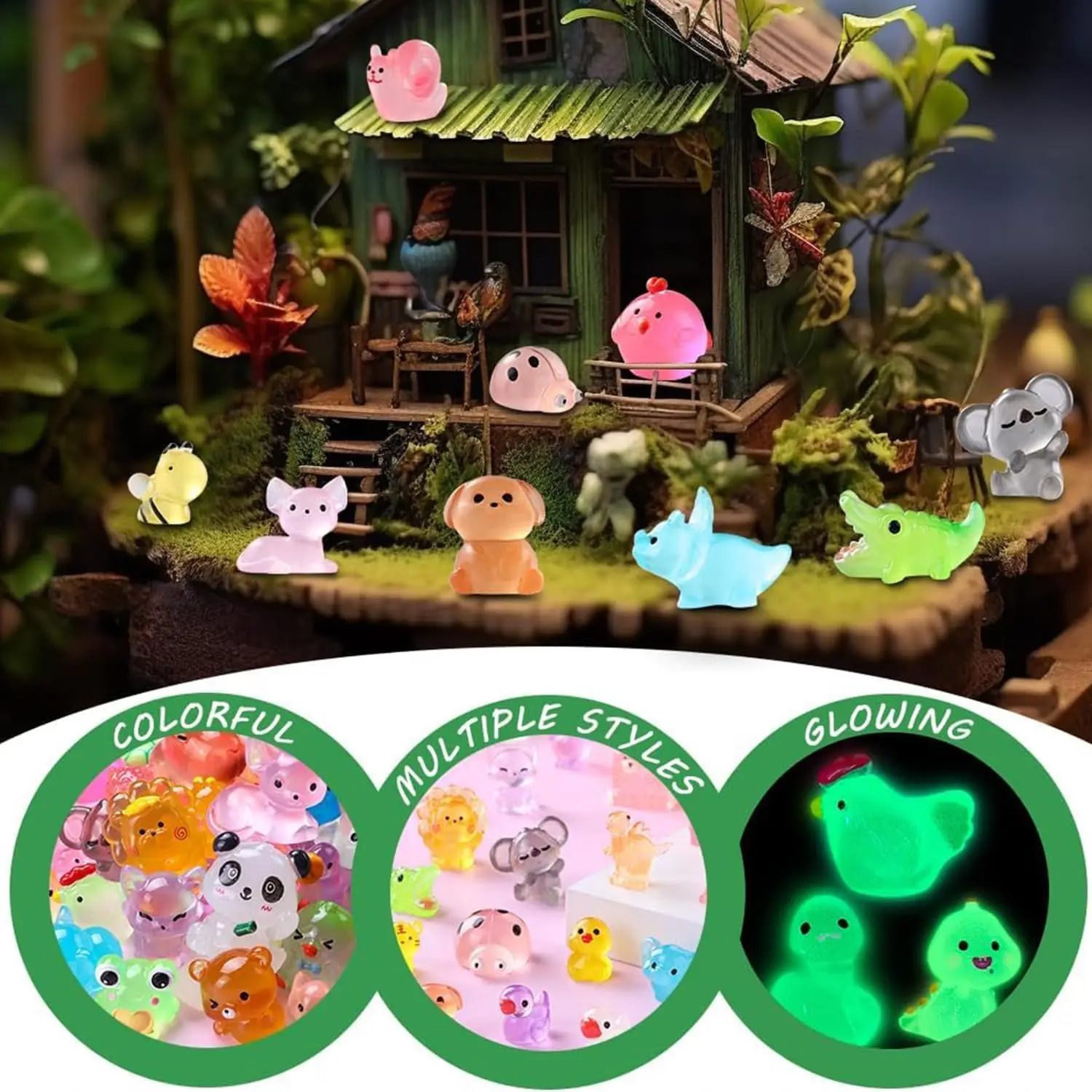 Weihnachtsüberraschungsgeschenk Leuchtende Tierfiguren im Dunkeln, Leuchtende Mini-Tierfiguren Weihnachtsgeschenk für Heimdekoration – Detail 3
