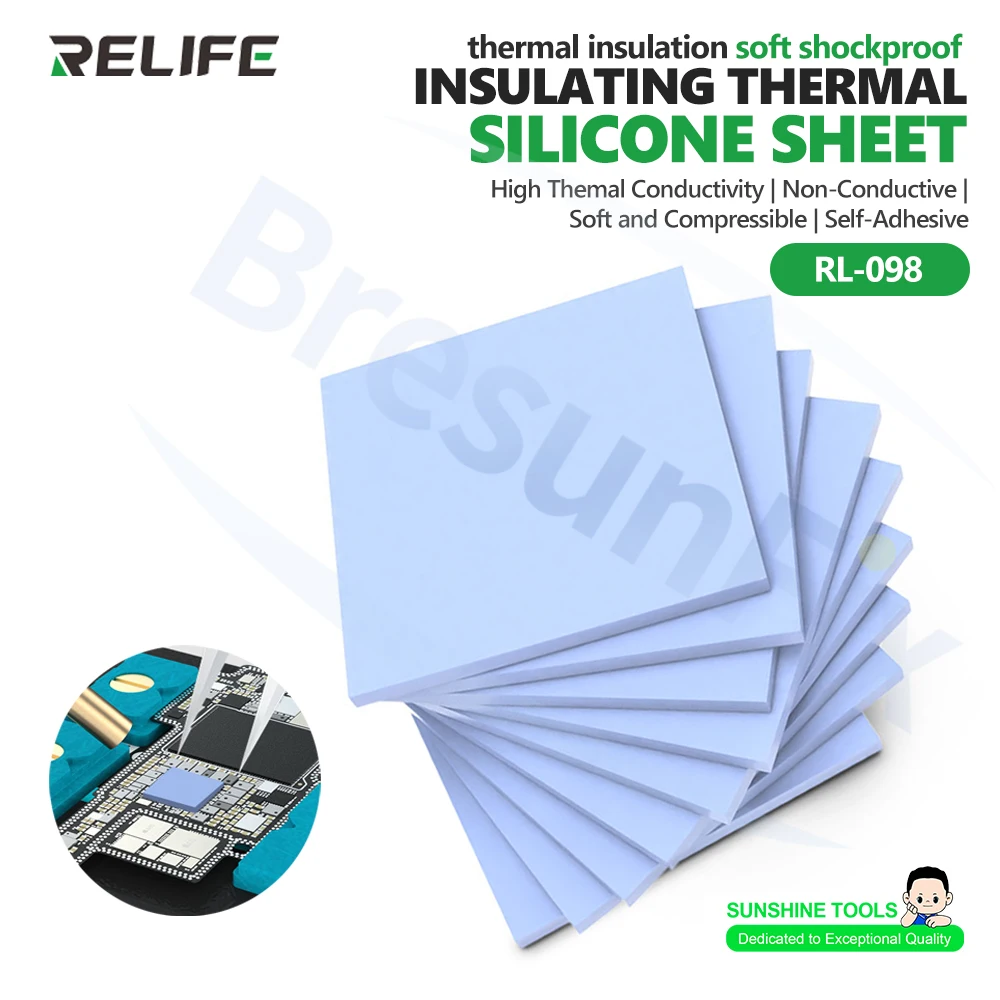 RELIFE RL-098 almohadilla térmica aislante de silicona para reparación electrónica placa base CPU IC GPU componente herramienta de disipación de calor