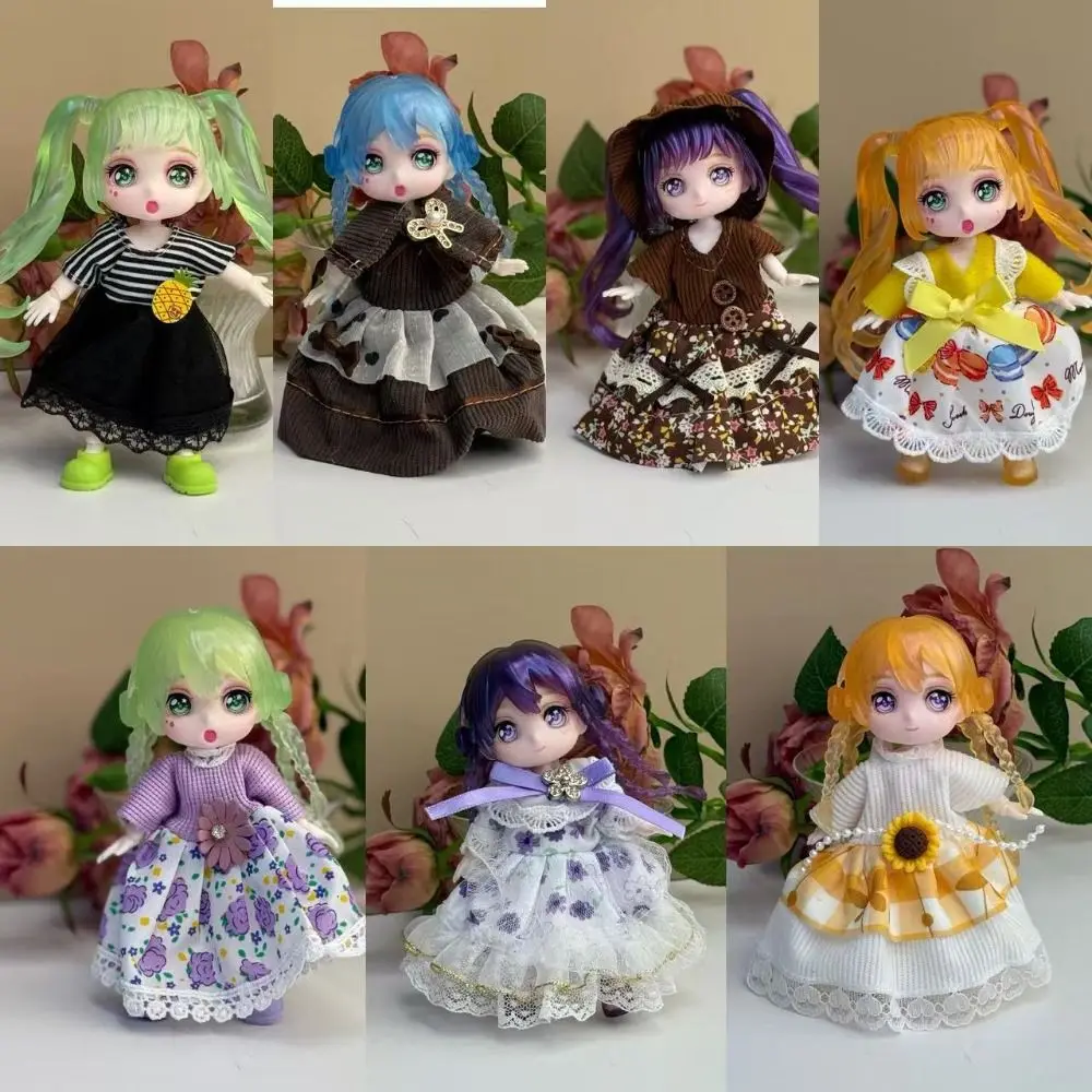 13cm Height Doll Body Multi Joints Spherical Jointed Movable Body Nude Doll Cartoon Manga Face Doll Accessories 4 Inch Doll