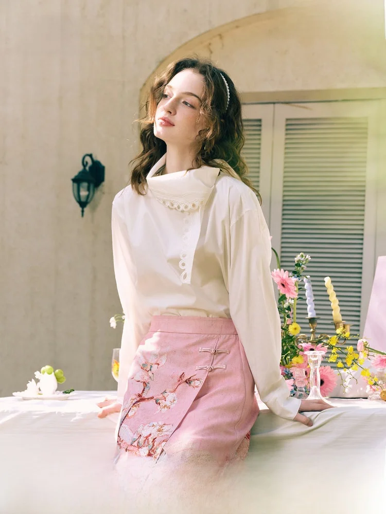 

Новая женская кофта Cloud Str Winter 2025 с длинными рукавами, вязаная, с вырезами, с воротником-шарфом, из чистого хлопка, однотонная, на пуговицах