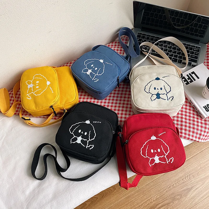 Japanese Harajuku INS Cartoon Cute Student Canvas Small Bag Korean Edition Sen Series Small Fresh Soft Girl Crossbody ita Bag