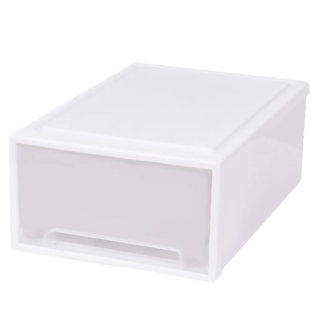 

1pc Drawer-Style Storage Cabinet White Large Capacity Moisture-Proof Transparent Organizer For Clothes Cosmetics Underwear Socks