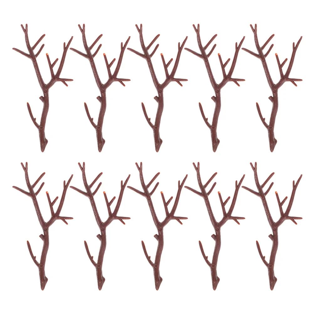 

20Pcs Christmas Antler Accessories Faux Deer Antlers Mini Plastic Snowman Hand DIY Craft Branches Xmas Party Decorations