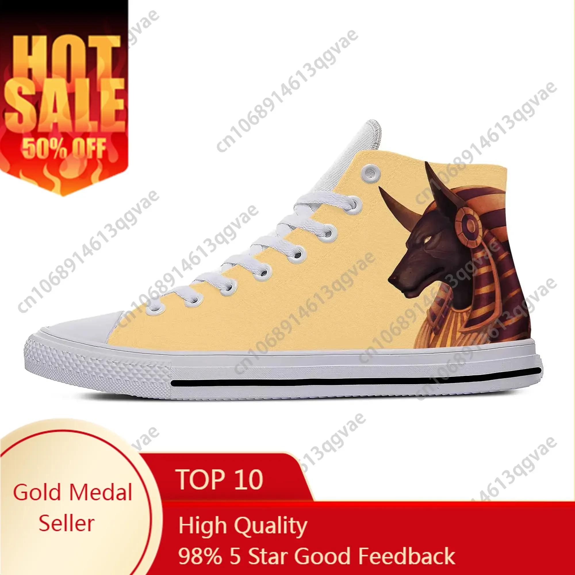 

Anubis Ancient Egypt Egyptian God High Top Sneakers Mens Womens Teenager Canvas Lightweight Sneaker Couple Custom Made Shoes