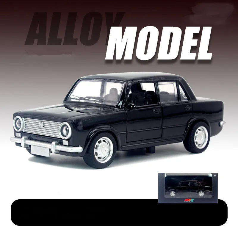 1:36 Alloy Pull Back Russian Lada Car Model,Original Packaging Double Door Car Toys,Gift Toys for Children,Free Shipping