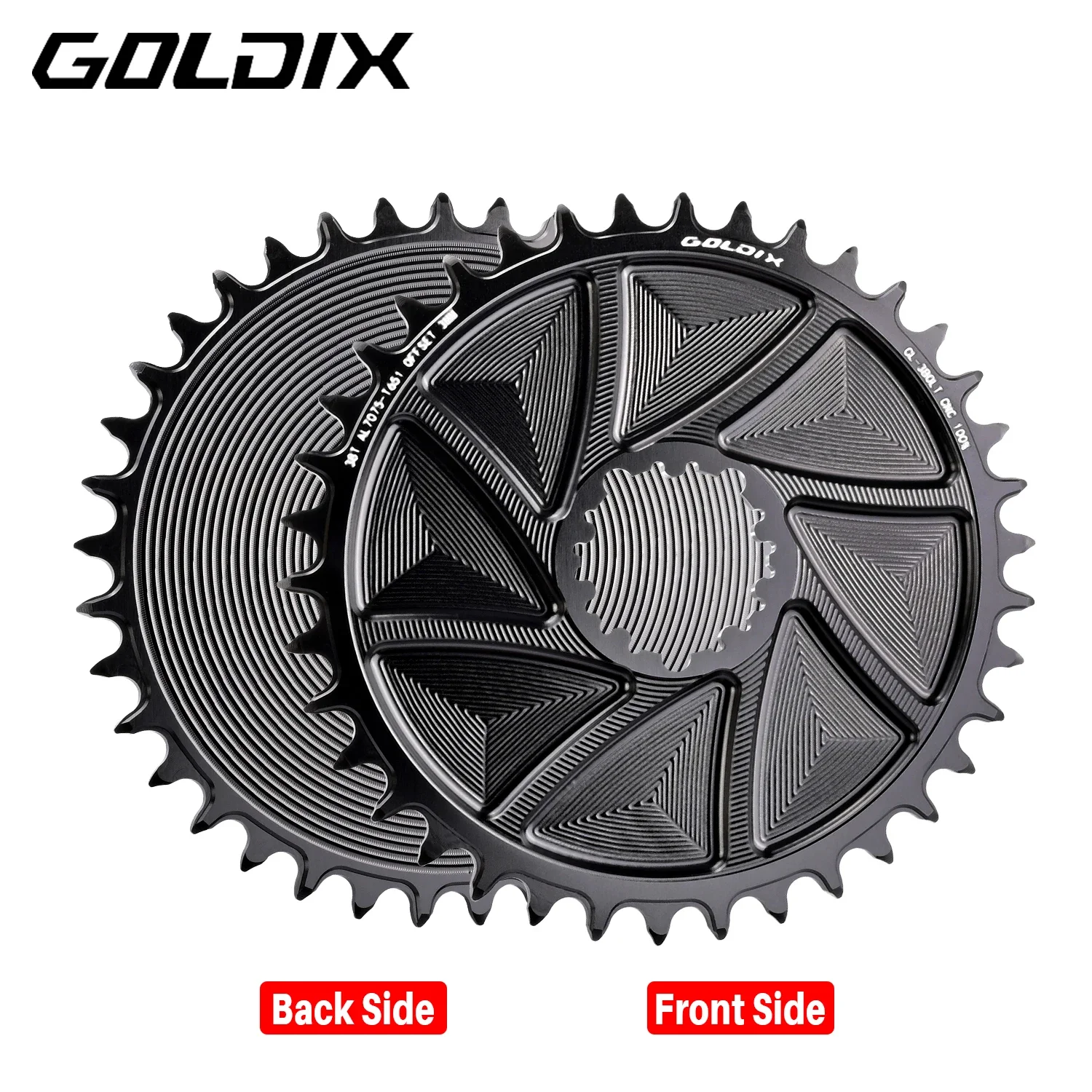 GOLDIX AERO Chainring 3-Bolt 3mm Offset Bicycle Chainring Wide and Narrow Teeth CNC Hollow Cutting Machining for 3Bolt Crankset