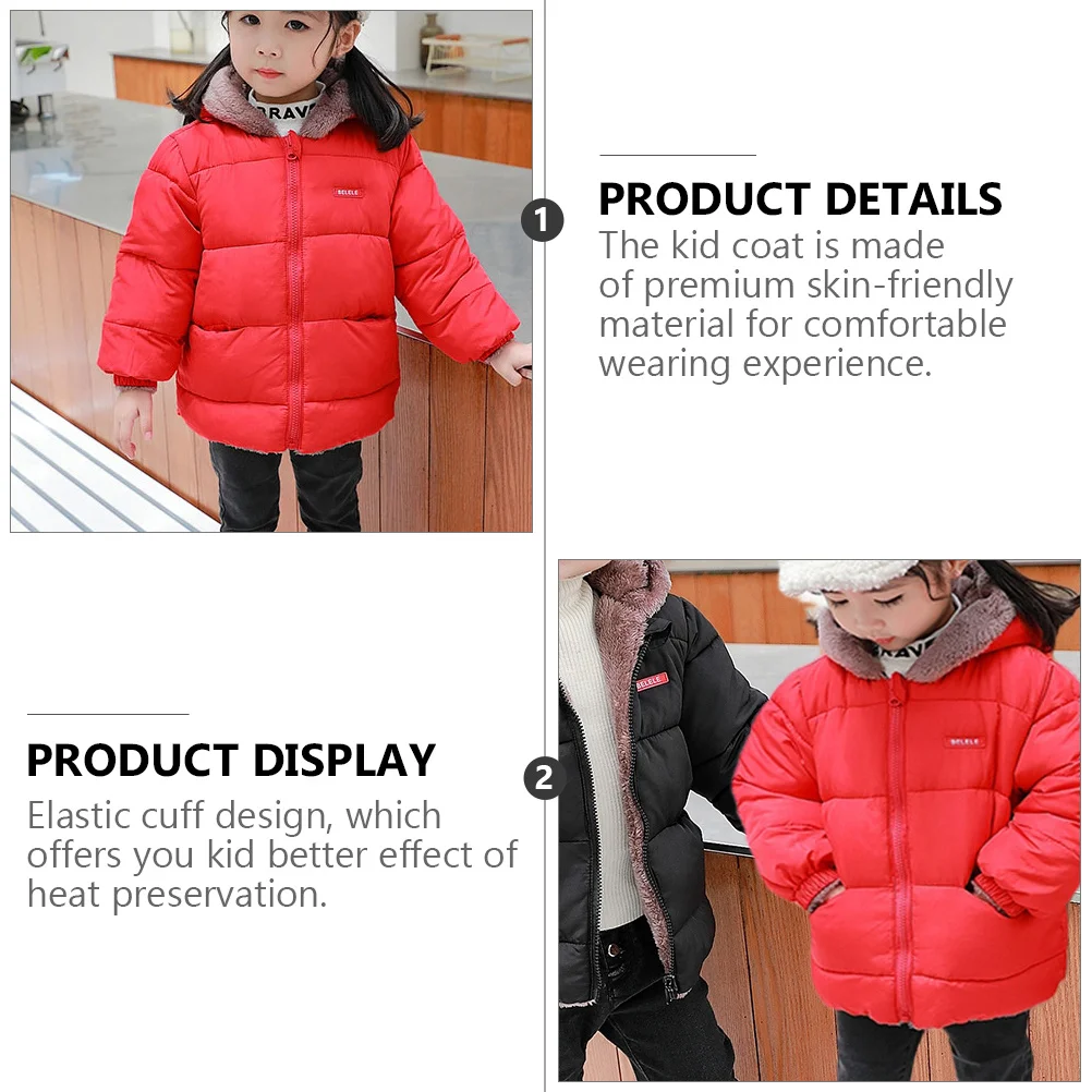 

1Pcs Child Winter Coat Padded Clothes Warm Cotton Hooded Jacket Kids Clothing Autumn Outdoor Activity Necessity