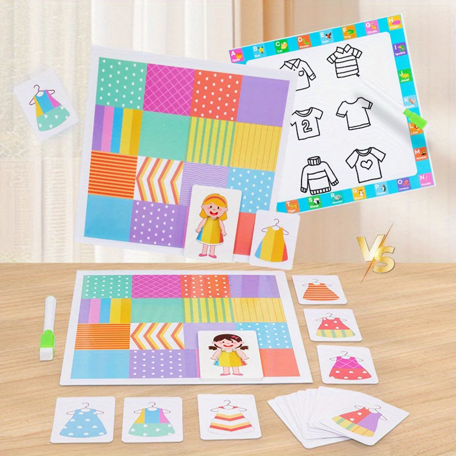 Doble cambio de ropa batalla niños vestir casa juguete educativo a juego DIY cambiar ropa rompecabezas Montessori niños niña Gam